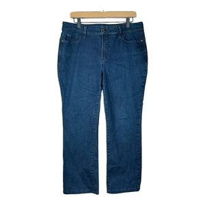 NYDJ Marilyn Straight High Rise Dark Wash Jeans Size 14P